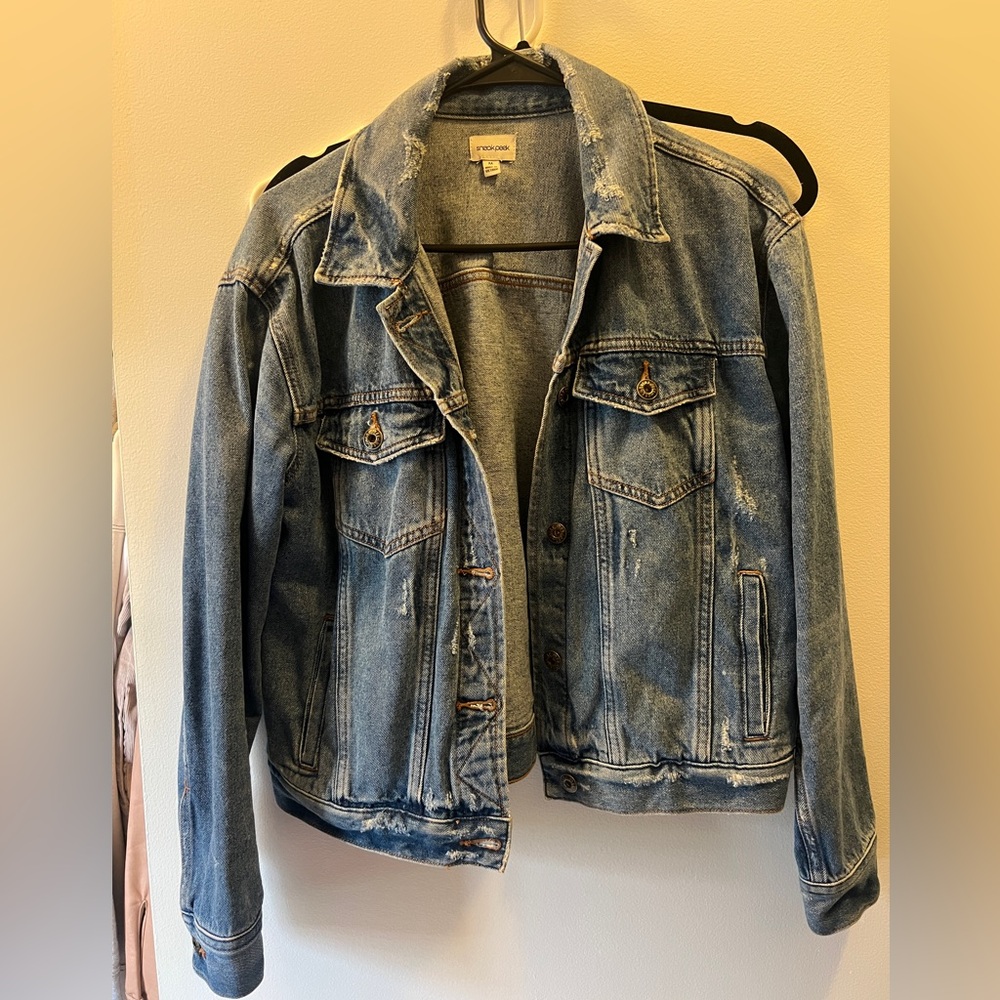 Sneak Peek Blue Jean Jacket distressed